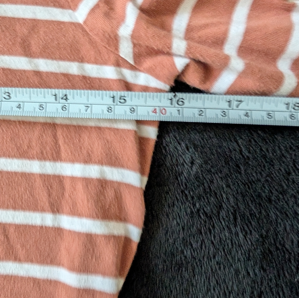 Madewell Northside Long Sleeve Cotton Vintage Tee Orange Cream Stripe XS - Picture 5 of 8